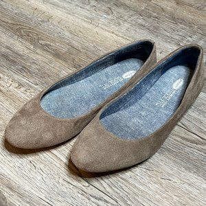 Dr. Scholl's memory foam cool fit suede brown ballet flats, size 8.5M